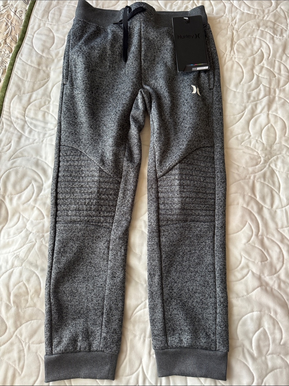 Hurley Kids Heather Gray Quilted Knee Joggers